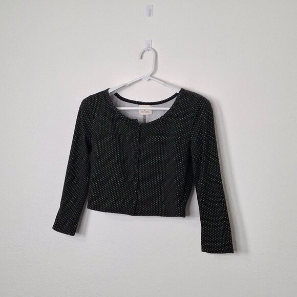 Pins & Needles Polka Dot Crop Top Sz M Button Front Rockabilly Retro Pin Up - Picture 2 of 14